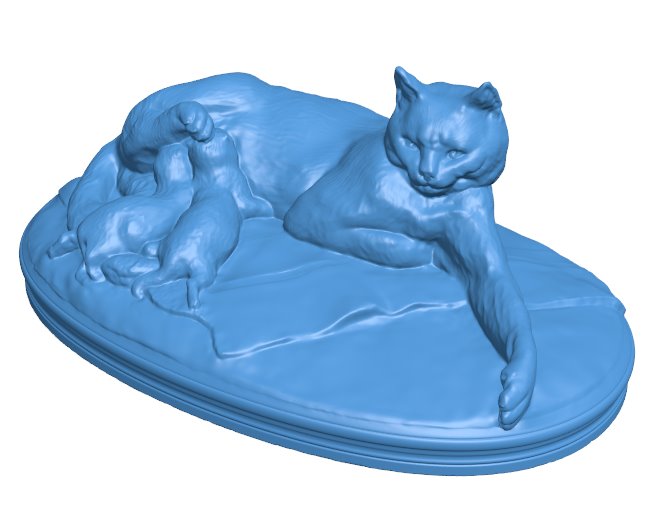 Cat B009974 file Obj or Stl free download 3D Model for CNC and 3d printer