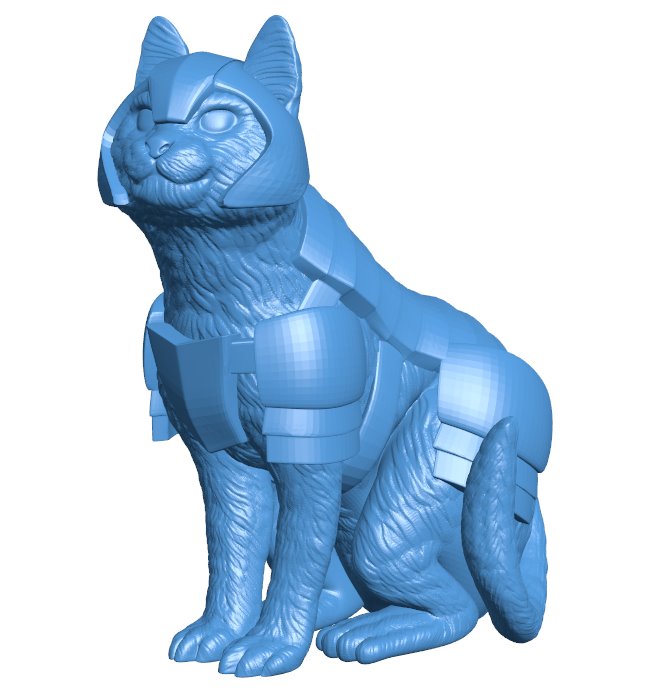 Cat in Armor B010047 file Obj or Stl free download 3D Model for CNC and 3d printer