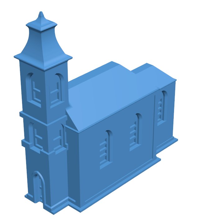 Chapel in Vlčice - Czechia B010083 file Obj or Stl free download 3D Model for CNC and 3d printer