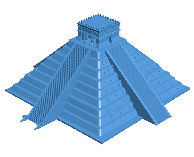 Chichen Itza - Mexico B010059 file Obj or Stl free download 3D Model for CNC and 3d printer