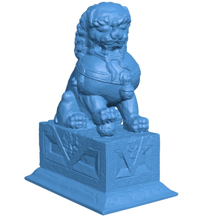 Chinese Guardian Lion in the Forbidden City, China - scan B009949 file Obj or Stl free download 3D Model for CNC and 3d printer