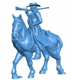 Clint Western Rider B010120 file Obj or Stl free download 3D Model for CNC and 3d printer