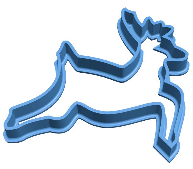 Cookie cutter - deer B010065 file Obj or Stl free download 3D Model for CNC and 3d printer