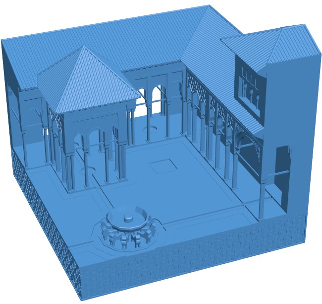 Courtyard of the Lions , Alhambra - Granada , Spain B010086 file Obj or Stl free download 3D Model for CNC and 3d printer