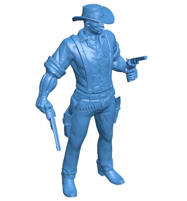 Cowboy strong marshal B010203 file Obj or Stl free download 3D Model for CNC and 3d printer