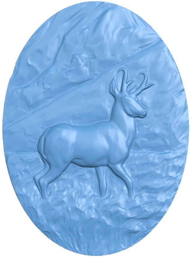 Deer painting T0006743 download free stl files 3d model for CNC wood carving