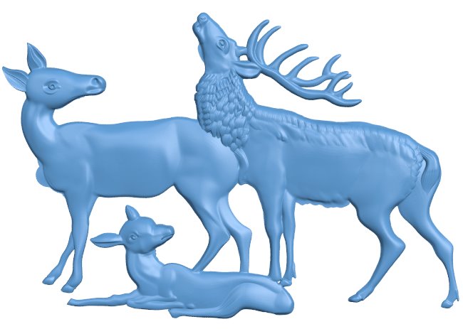 Deers T0006702 download free stl files 3d model for CNC wood carving