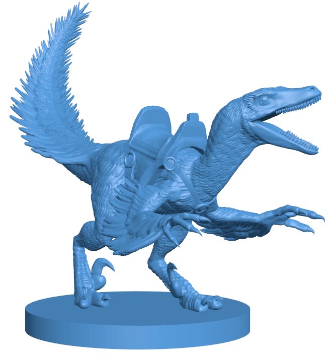 Deinonychus feathered mount B010045 file Obj or Stl free download 3D Model for CNC and 3d printer