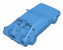 Delorean car B010112 file Obj or Stl free download 3D Model for CNC and 3d printer