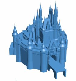 Disney castle B010148 file Obj or Stl free download 3D Model for CNC and 3d printer