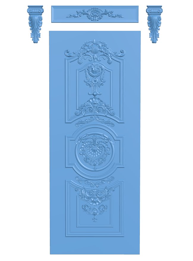 Door pattern T0007110 download free stl files 3d model for CNC wood carving