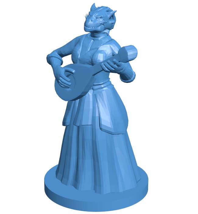 Dragon Born Female Bard B010198 file Obj or Stl free download 3D Model for CNC and 3d printer