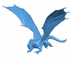 Dragon flying B010212 file Obj or Stl free download 3D Model for CNC and 3d printer