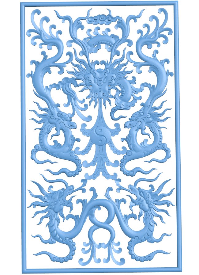 Dragon pattern T0006943 download free stl files 3d model for CNC wood carving