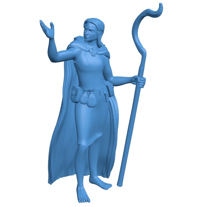 Druid Female B010103 file Obj or Stl free download 3D Model for CNC and 3d printer