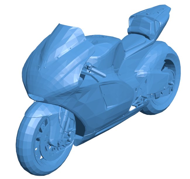 Ducati Desmosedici motorbike B010067 file Obj or Stl free download 3D Model for CNC and 3d printer