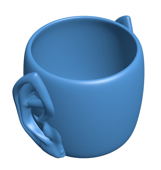 Ear Mug B010208 file Obj or Stl free download 3D Model for CNC and 3d printer