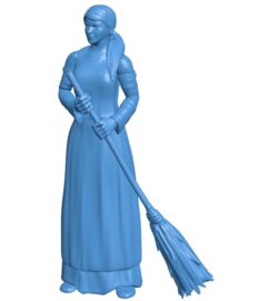 Female Commoner B010049 file Obj or Stl free download 3D Model for CNC and 3d printer