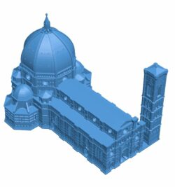 Florence Cathedral , Italy B010039 file Obj or Stl free download 3D Model for CNC and 3d printer