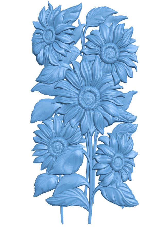 Flower painting T0006987 download free stl files 3d model for CNC wood carving