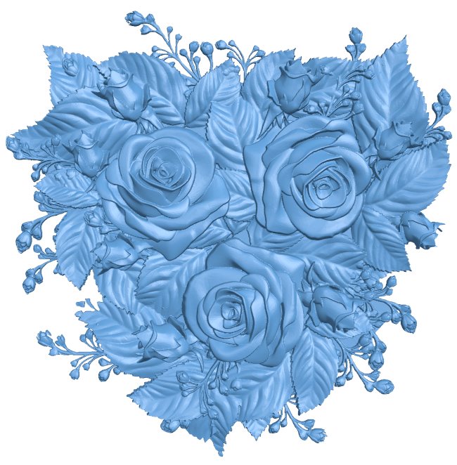 Flower painting T0007150 download free stl files 3d model for CNC wood carving