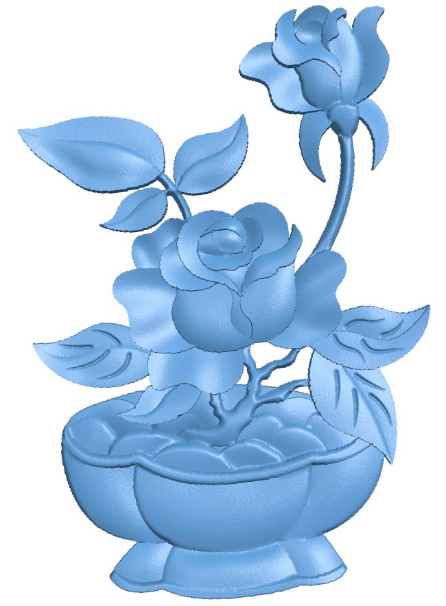 Flower vase painting T0006862 download free stl files 3d model for CNC wood carving
