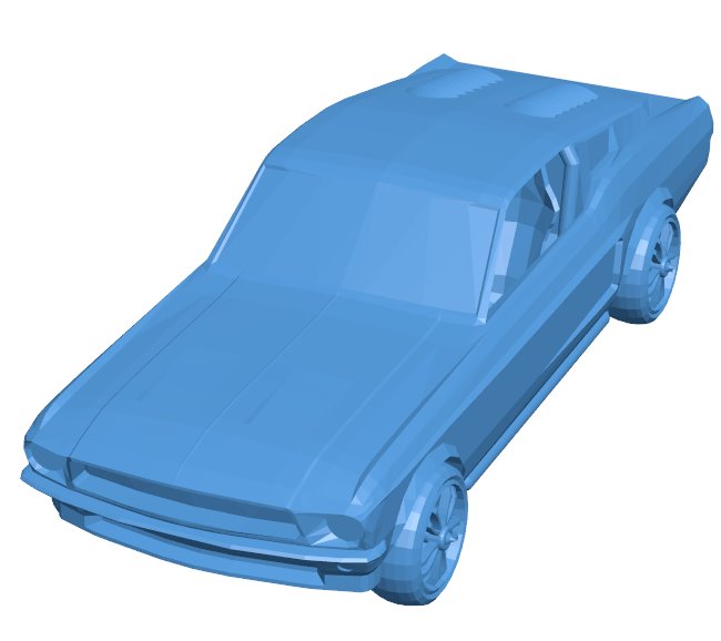 Ford mustang car B010009 file Obj or Stl free download 3D Model for CNC and 3d printer