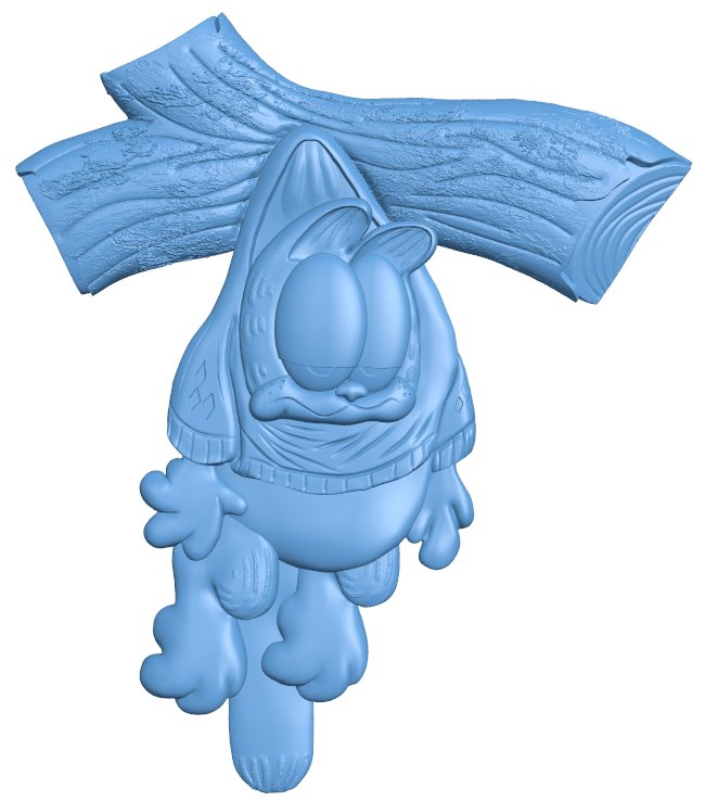 Garfield hang on coat rack T0006826 download free stl files 3d model for CNC wood carving