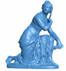 Girl Putting on Sandals at Bode Museum, Berlin – scan B009962 file Obj or Stl free download 3D Model for CNC and 3d printer