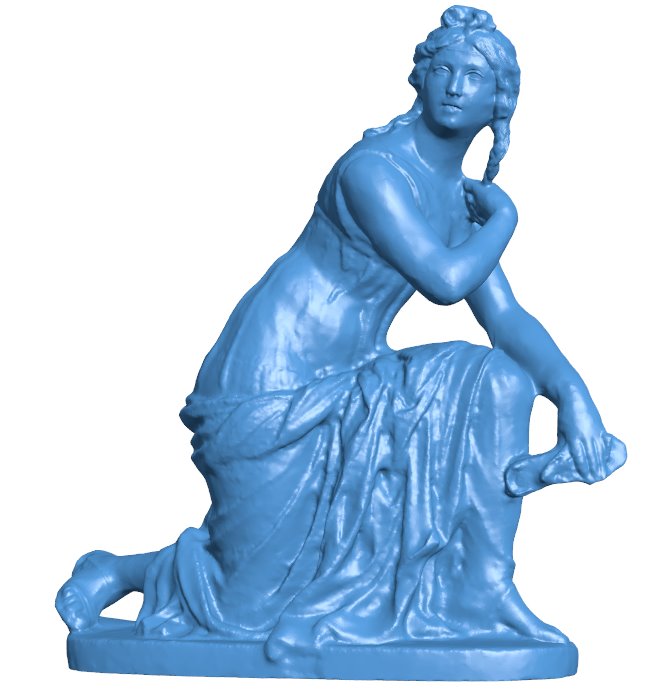 Girl Putting on Sandals at Bode Museum, Berlin - scan B009962 file Obj or Stl free download 3D Model for CNC and 3d printer