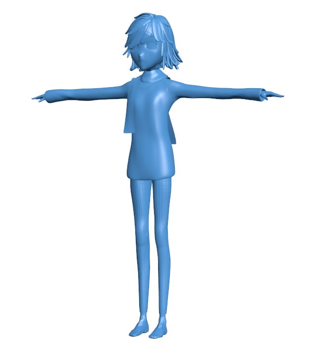 Girl wearing a scarf B009973 file Obj or Stl free download 3D Model for CNC and 3d printer