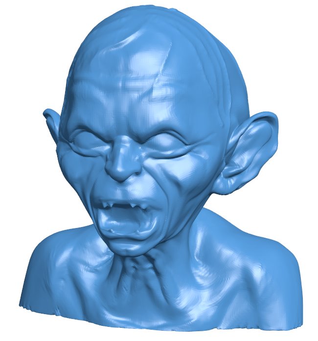 Gollum bust B010168 file Obj or Stl free download 3D Model for CNC and 3d printer