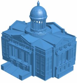 Harris County Courthouse – Houston TX, USA B010033 file Obj or Stl free download 3D Model for CNC and 3d printer