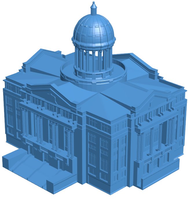 Harris County Courthouse - Houston TX, USA B010033 file Obj or Stl free download 3D Model for CNC and 3d printer
