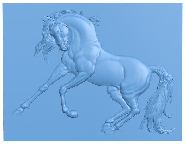 Horse T0006672 download free stl files 3d model for CNC wood carving