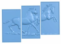 Horse painting T0006627 download free stl files 3d model for CNC wood carving