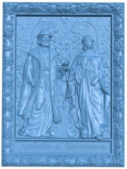 Icon of Peter and Fevronia T0007069 download free stl files 3d model for CNC wood carving