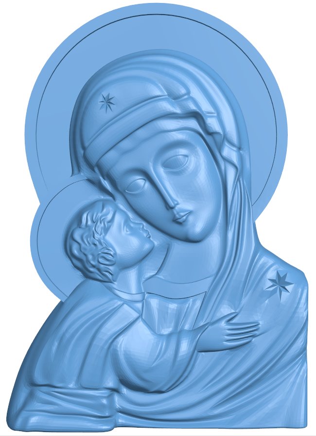 Icon of the Theotokos T0006988 download free stl files 3d model for CNC wood carving
