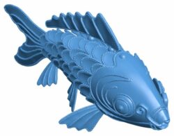 Koi fish B010165 file Obj or Stl free download 3D Model for CNC and 3d printer