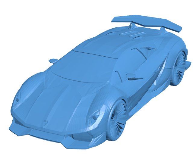 Lamborghini Sesto Elemento Car B010015 file Obj or Stl free download 3D Model for CNC and 3d printer