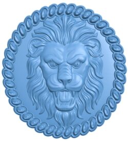 Lion head painting T0006763 download free stl files 3d model for CNC wood carving