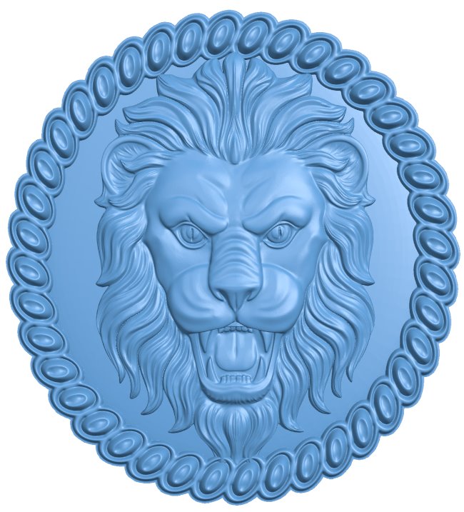 Lion head painting T0006763 download free stl files 3d model for CNC wood carving