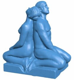 Man-Woman at Vigeland Sculpture Park, Norway – scan B009964 file Obj or Stl free download 3D Model for CNC and 3d printer