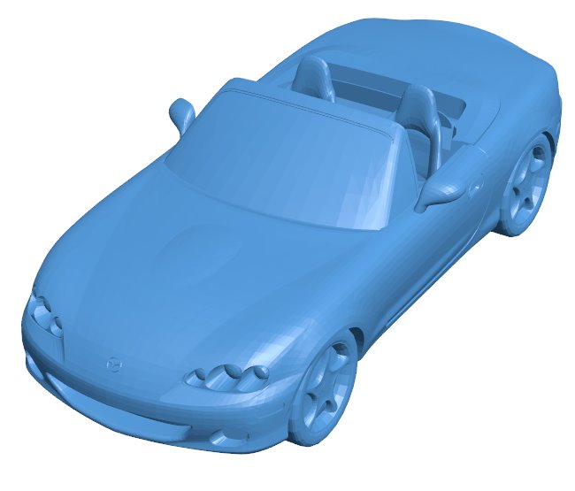 Mazda MX5 car B010146 file Obj or Stl free download 3D Model for CNC and 3d printer