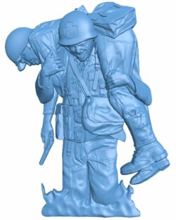 Medic carry soldier T0006989 download free stl files 3d model for CNC wood carving