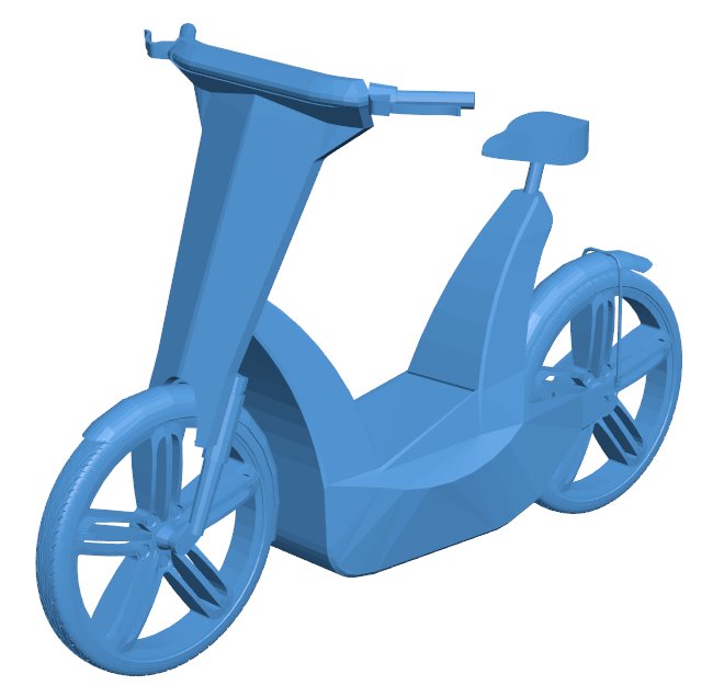 Mini scooter B010008 file Obj or Stl free download 3D Model for CNC and 3d printer