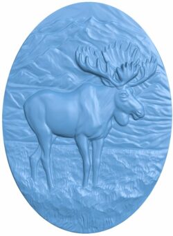 Moose painting T0006676 download free stl files 3d model for CNC wood carving