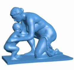 Mother and Child at Resselpark, Vienna – scan B009966 file Obj or Stl free download 3D Model for CNC and 3d printer
