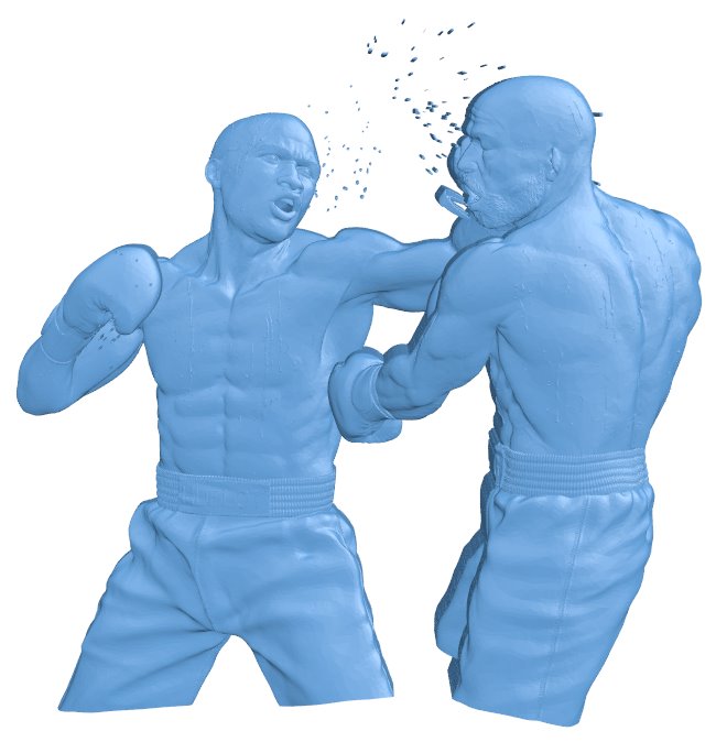 Picture of boxing athletes T0007057 download free stl files 3d model for CNC wood carving