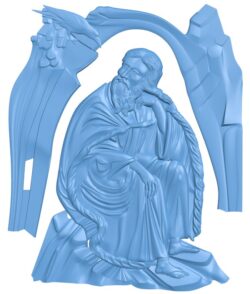 Picture of man and crow T0006617 download free stl files 3d model for CNC wood carving